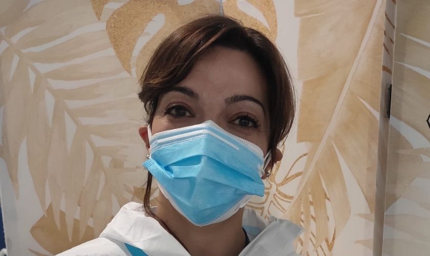 Dra. Fernández Guarino en Hospital Enfermera Isabel Zendal durante la pandemia por Covid 19.