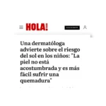 Entrevista en hola de la dra fernandez guarino proteccion solar bebes portada